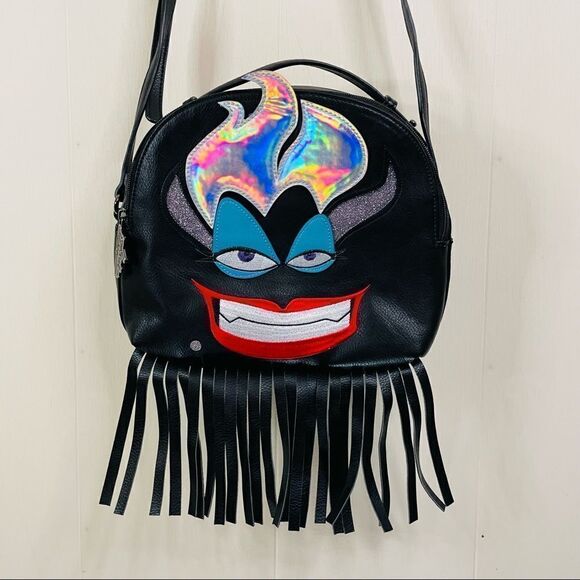 HTF - Danielle Nicole Disney Fringed Holographic Ursula Crossbody Bag - Picture 2 of 10
